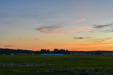 Sunset in the countryside in summer