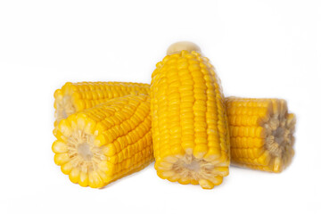 Boiled sweet corn, food concept photo