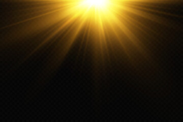 Vector spotlights. Scene. Light effects. Rays of the sun. Light.