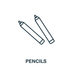 Pencils line icon. Monochrome simple Pencils outline icon for templates, web design and infographics