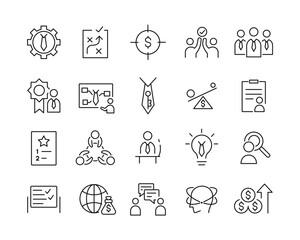 Business Conceptual Icons - Vector Line. Editable Stroke. 