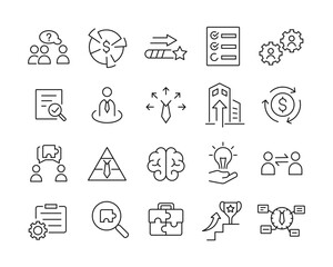 Business Conceptual Icons - Vector Line. Editable Stroke. 