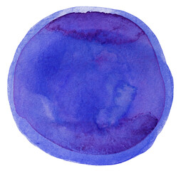 Blue watercolor spot circle. Element for design
