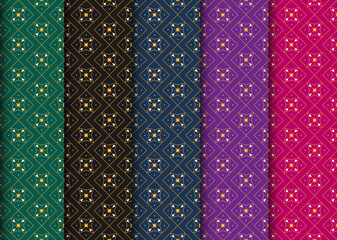 Geometric textile seamless pattern bundle design or background