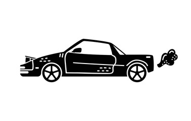 Fototapeta premium Vector hand-drawn illustration of a retro car. Personal vehicles.