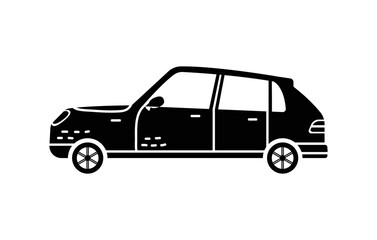 Vector hand-drawn illustration of a car. Personal vehicles.