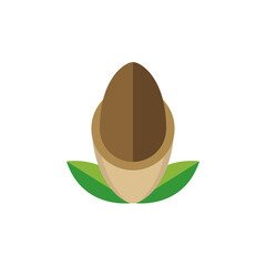 Almond icon nut vector illustration isolated on white background