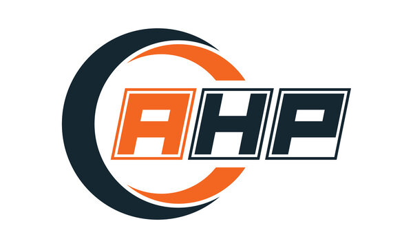 AHP three-letter circle logo design. custom font logo vector template | abstract logo | word mark logo | letter mark logo | business logo | minimalist logo | font logo |