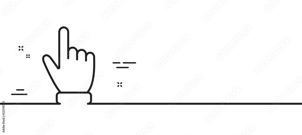 Poster hand cursor line icon. click action sign. finger pointer symbol. minimal line illustration backgroun