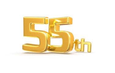 Obraz premium Happy Anniversary 55th Gold Number 3d
