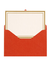 Invitation card with red envelope isolated transparent background photo PNG file