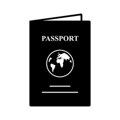 Vector black icon passport. Glyph style ID. isolated