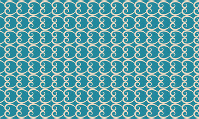 floral seamless pattern uniform background ornament dark cyan design fabric art fashion vector