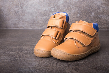 first leather shoes for a boy, leather shoes, stylish, colorful