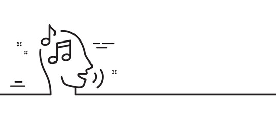 Voicemail line icon. Audio message sign. Singing symbol. Minimal line illustration background. Voicemail line icon pattern banner. White web template concept. Vector