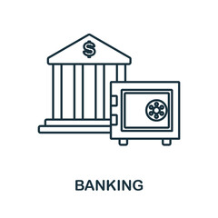 Banking line icon. Monochrome simple Banking outline icon for templates, web design and infographics