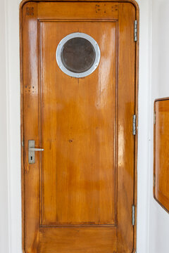 Wooden hatch on an historic boat