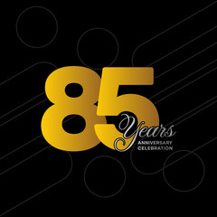 85 years anniversary logotype. Golden anniversary celebration template design, Vector illustrations.