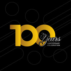 100 years anniversary logotype. Golden anniversary celebration template design, Vector illustrations.