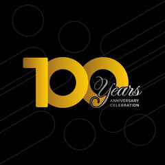 Obraz premium 100 years anniversary logotype. Golden anniversary celebration template design, Vector illustrations.