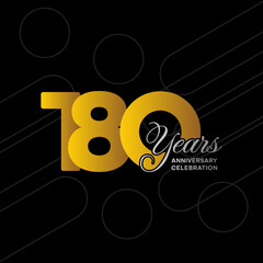 180 years anniversary logotype. Golden anniversary celebration template design, Vector illustrations.