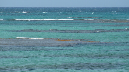 Coral reefs, windy day. Caribbean Sea. 