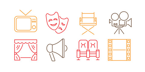 Set of Cinema Icons. Entertainment Logo Elements Collection
