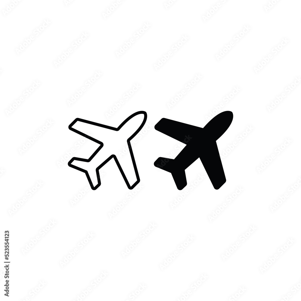 Sticker airplane icon vector. plane sign