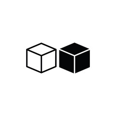 Cube icon vector. Square sign
