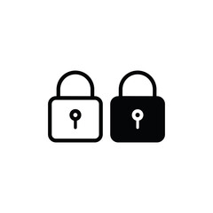 Padlock icon vector. Lock sign