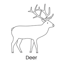 Deer vector icon, linear illustration.