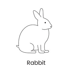 Rabbit icon in vector, linear illustration of an animal.