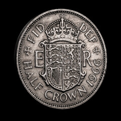 1966 Queen Elizabeth II Half Crown with Patina - Reverse