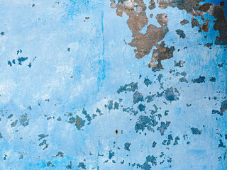 Rusty metal plate dye blue