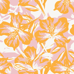 Floral Brush strokes Seamless Pattern Design