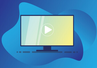 Monitor illustration with gradient background