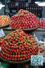 Strawberry stand in Baguio market in Luzon Island, Philippines.