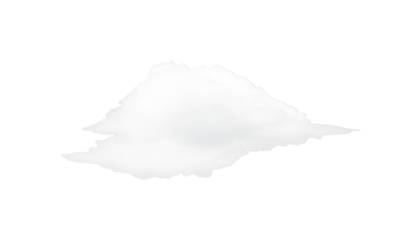 Large single white cloudy isolated on transparent background with clipping path
