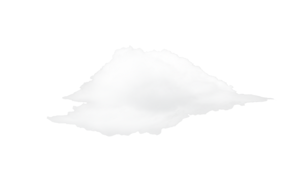 Large single white cloudy isolated on transparent background with clipping path