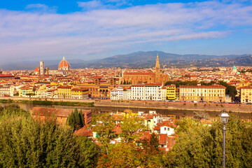 Obraz premium Aerial view of Florence, Italy with Duomo