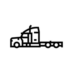semi truck construction car vehicle line icon vector. semi truck construction car vehicle sign. isolated contour symbol black illustration