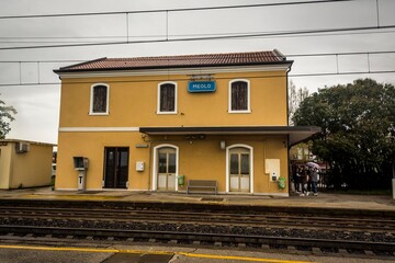 Train station at Meolo town, Veneto, Italy.