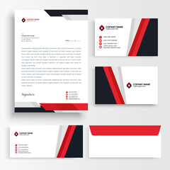black and red business stationary template