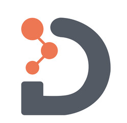 D logo for digital concept with arrow