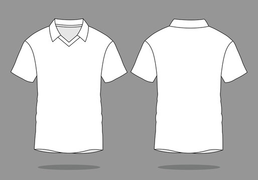 Blank White Short Sleeve Football Jersey Template on Gray Background. Front and Back Views, Vector File.