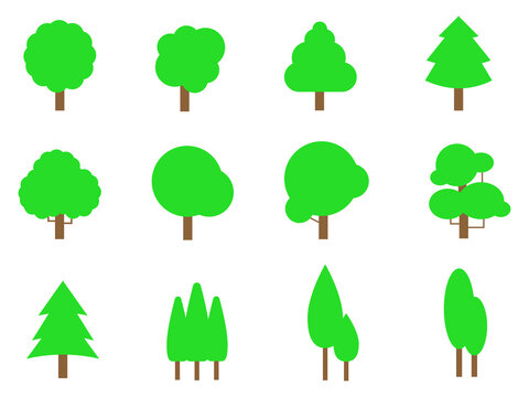 set of four trees