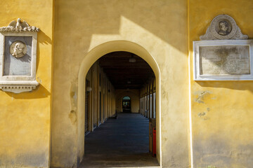 Fototapeta premium Historic buildings of Gualtieri, Reggio Emilia, Italy