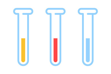 Laboratory test tubes. Vector modern test tube icons