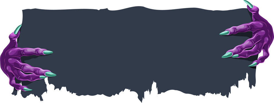 Halloween banner with vampire hands cartoon design