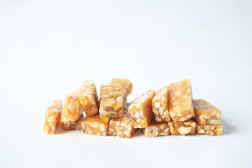peanuts sweet bar on a white background 